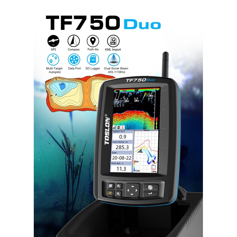 TOSLON TF-750 - Combo Sondeur, GPS, autopilote - Bathymétrie